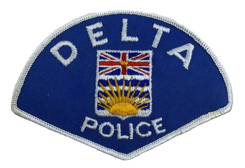 Canadian Delta British Columbia White Edge Police Patch