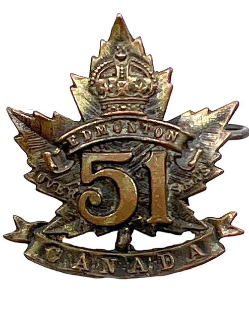 WW1 Canadian CEF 51st Battalion Collar Insignia Single