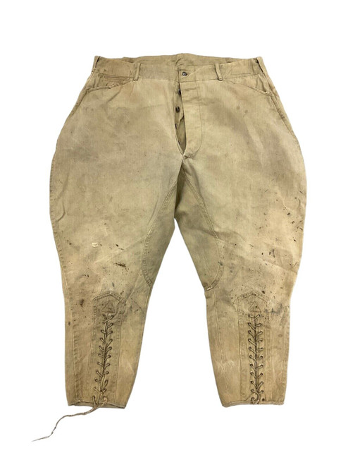 WW1 US Army Tan Cotton Breeches Size 34W x 23L