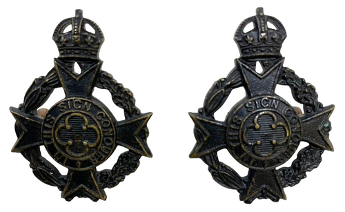 WW2 British Canadian Chaplain Officers Collar Badge Insignia Pair