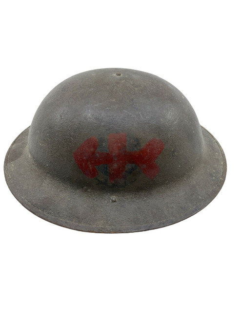 WW1 US AEF 32nd Division Painted Brodie Camouflage Helmet