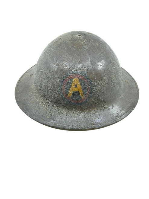 WW1 US AEF 3rd Army Painted Brodie Camouflage Helmet