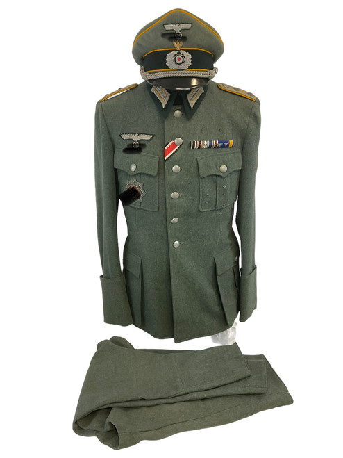 WW2 German M41 Cavalry Officers Field Tunic DKiG Krim Shield with Trousers and Peak Cap 6th Cavalry