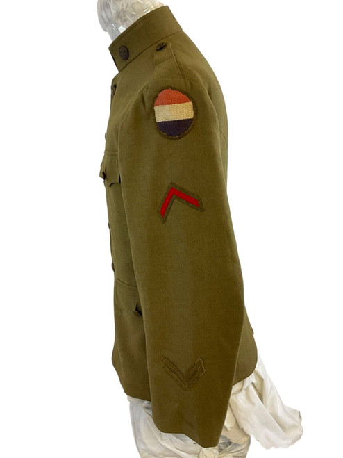 WW1 US AEF General Headquarters Sergeant Quartermaster Disc Collar Uniform Tunic