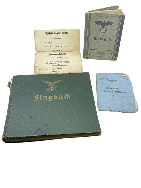 WW2 German Luftwaffe Log Book Wehrpass JG 6 Fighter Pilot Grouping Eastern Front