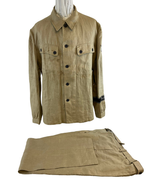 WW2 German TENO HBT Drill Cream Coloured Tunic and Matching Trousers