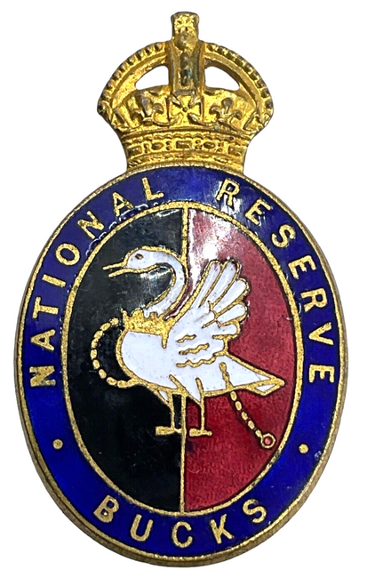 WW1 British BEF National Reserve Bucks Buckinghamshire Enamel Lapel Pin Badge