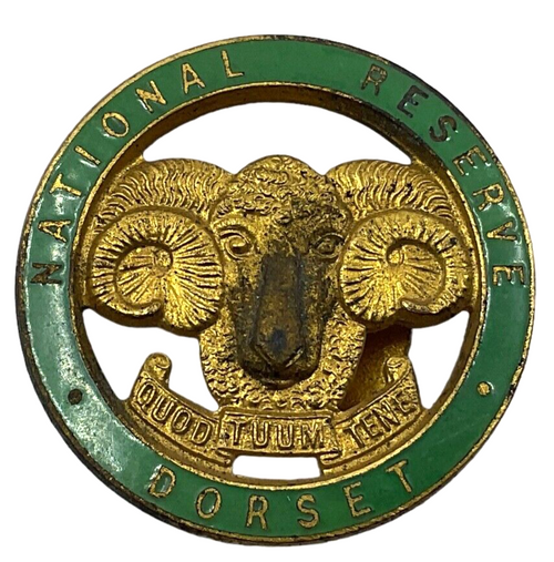 WW1 British National Reserve Dorset Enamel Button Hole Lapel Badge No.