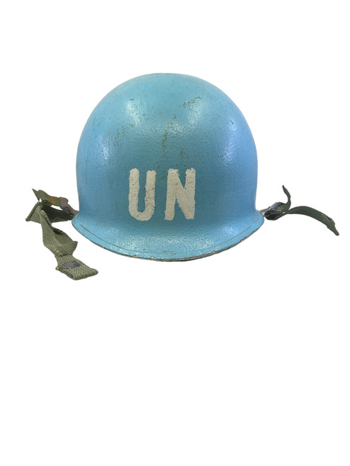 Canadian Forces UN Blue M1 Rear Seam Swivel Bail Steel Helmet Complete
