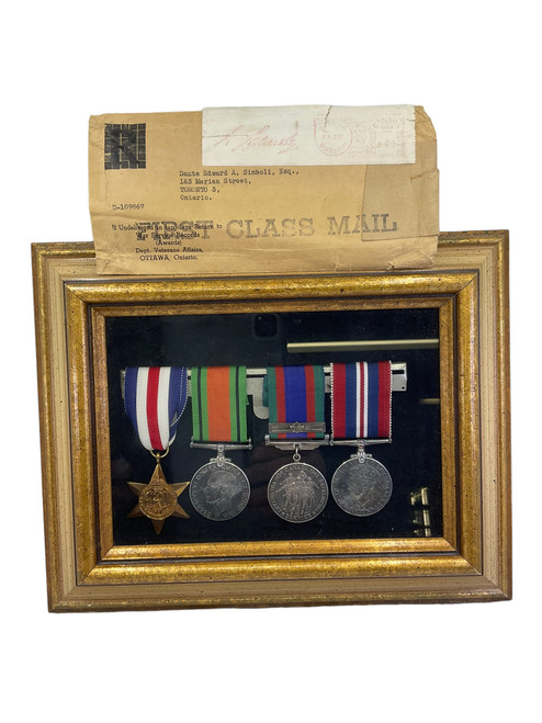 WW2 Canadian Army Medal Group Framed with Research RCEME 4th Armoured Division
