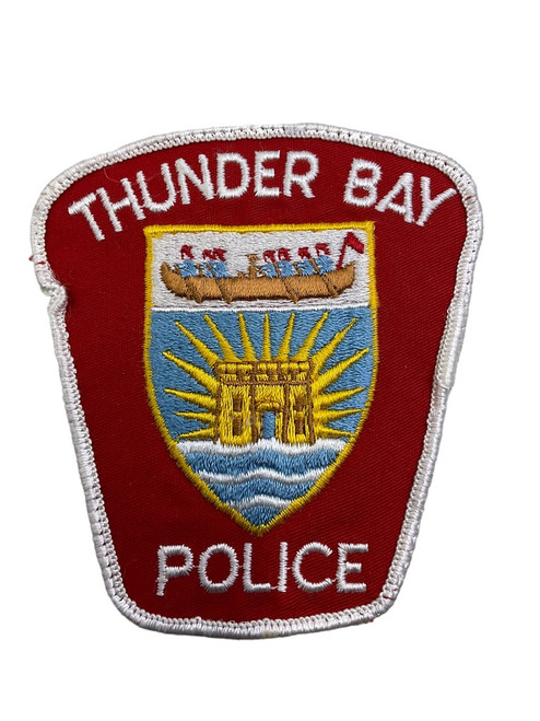 Canadian Thunder Bay Ontario White Border Police Patch