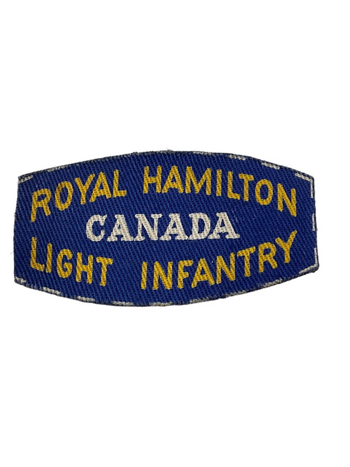 WW2 Canadian Royal Hamilton Light Infantry Canvas Shoulder Title Single