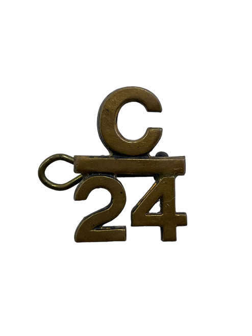 WW1 Canadian CEF 24th Battalion C Bar 24 Collar Insignia Single
