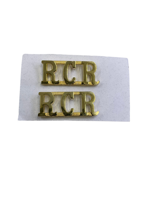 Royal Canadian Regiment DEU Metal Shoulder Title Insignia Pair