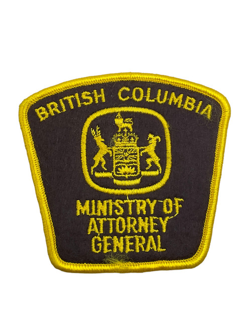 Canadian British Columbia Ministry of Attorney General Police Patch