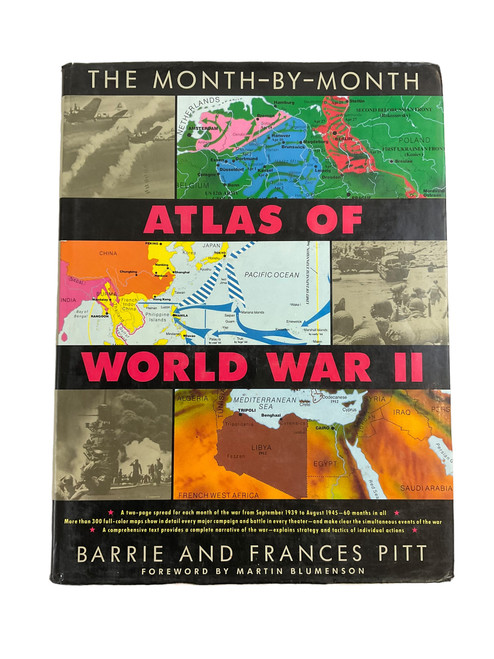 WW2 US British German The Month By Month Atlas of World War 2 Hardcover Reference Book