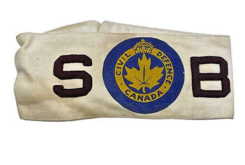 Canadian Civil Defence Canada Stretcher Bearer Brassard Armband