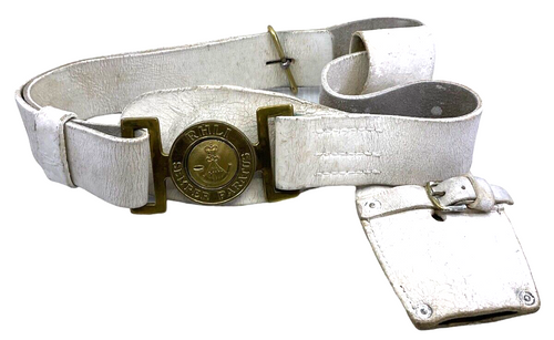 Canadian RHLI Hamilton Light Infantry Buff Leather Belt Buckle & Frog