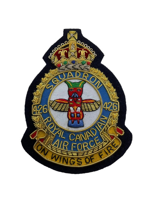 Canadian RCAF 426 Squadron Blazer Crest Bullion Wire Patch Padded