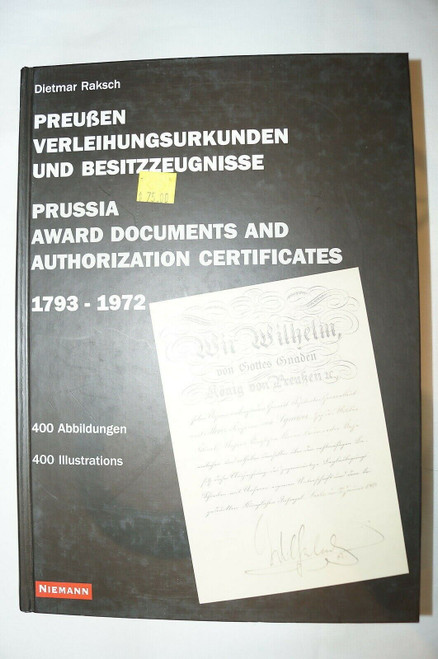 Imperial German Prussian Award Documents Values Reference Book