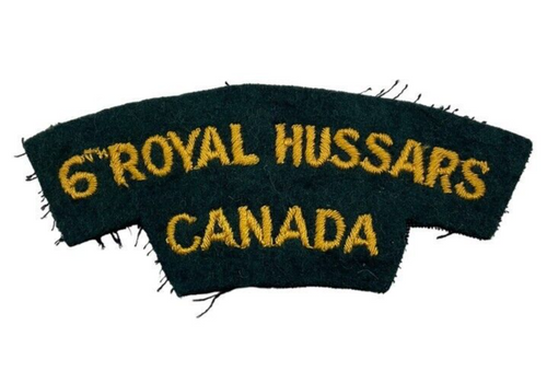 Canadian 6th Royal Hussars Shoulder Title Insignia Single