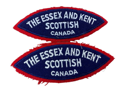 Canadian Essex & Kent Scottish Regiment Shoulder Title Insignia Pair