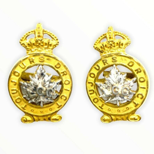 Canadian Chausseur Regiment Officers Collars Insignia Pair