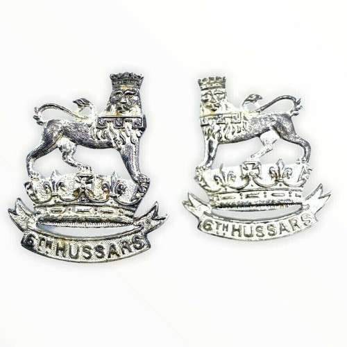 Canadian 6th Hussars Regiment Officers Collars Insignia Pair