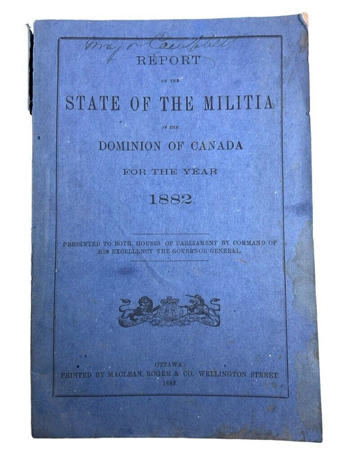 Canadian Militia General Orders 1882 Soft Cover Reference Book