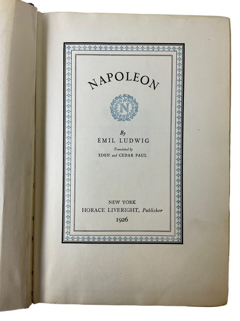 French Napoleonic Napoleon Emil Ludwig Hardcover Reference Book