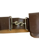 British Brown Leather Snake Belt with Pouch Musician