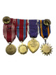 US USAAF Miniature Medal Group AFC Purple Heart X 4