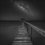 Milky Way over the Sea Wall Art Print