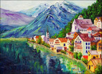 Austria Hallstatt Village Wall Art Print