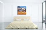 Mountain Village Pastures Wall Art Print on the wall