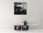 Rusty Bicycle Wall Art Print on the wall