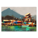 Old Fishing Village Wall Art Print