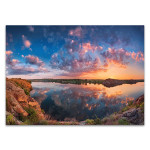 Cloudy Sky Water Reflection Wall Print 