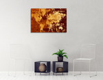 Abstract World Map Wall Art Print on the wall