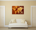 Abstract World Map Wall Art Print on the wall