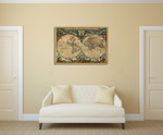 World Vintage Map Wall Art Print on the wall