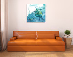 Delray Sea Turtle II Wall Art Print on the wall