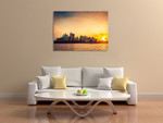 Sydney City Sunset Wall Art Print on the wall