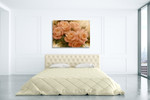 Peach Rose Splendor II Wall Print on the wall