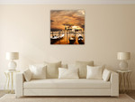 Orange Square Canvas Art Print on the wall