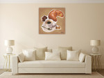 A Croissant Wall Art Print on the wall