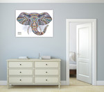 African Ethnic Elephant Wall Art Print on the wall