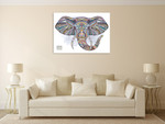 African Ethnic Elephant Wall Art Print on the wall