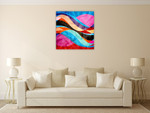 Colorful Waves Wall Art Print on the wall
