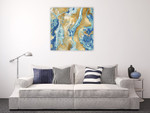 Onyx Aqua Wall Art Print on the wall